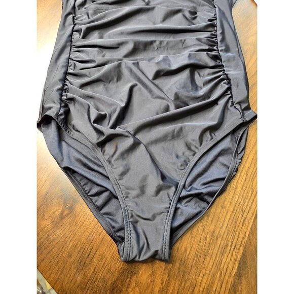 Smismivo Womans Black Medium Tummy Control Halter One Piece Slimming Swimsuit - Picture 5 of 16